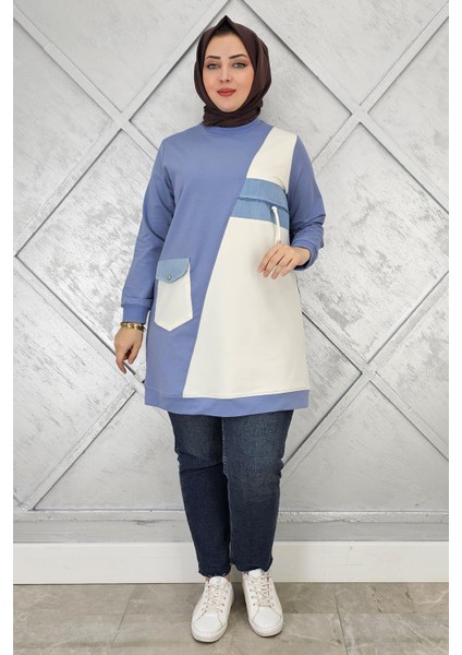 Kadın Kombinli Taş ve Fermuar Detaylı Tesettür Tunik modelleri