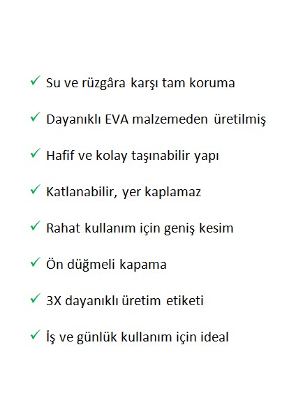 Eva Yağmurluk – Sarı Renk, Su Geçirmez, 66X115 cm (Professional) fiyatları