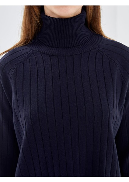 Yeni Sezon Balıkçı Yaka Düz Uzun Kollu Kadın Triko Tunik modelleri