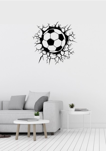Futbol Topu Figürlü Siyah Metal Duvar Süsü