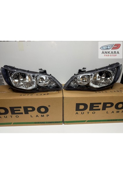 Honda Civic Fd6 2007-2009 Makyajsız Kasa Far Lambası Sağ-Sol Takım Sedan (Xenonsuz Tip-2 Far-Depo Marka) fiyatları