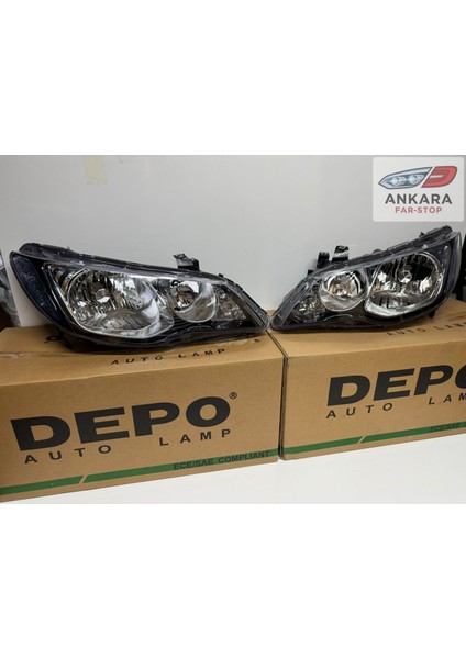 Honda Civic Fd6 2007-2009 Makyajsız Kasa Far Lambası Sağ-Sol Takım Sedan (Xenonsuz Tip-2 Far-Depo Marka) modelleri