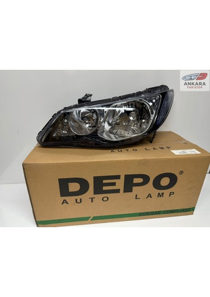 Honda Civic Fd6 2007-2009 Makyajsız Kasa Far Lambası Sol Sedan (Xenonsuz Tip-Sol Far-Depo Marka) modelleri