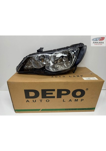 Honda Civic Fd6 2007-2009 Makyajsız Kasa Far Lambası Sol Sedan (Xenonsuz Tip-Sol Far-Depo Marka) fırsatları