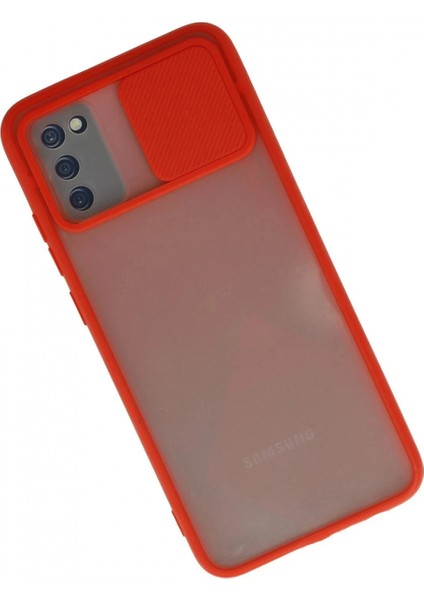 Samsung Galaxy A03S Kılıf Palm Buzlu Kamera Sürgülü Silikon - Kırmızı fiyatları