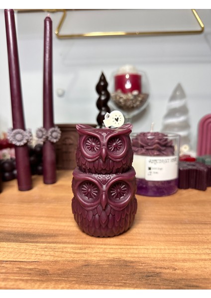 Baykuş Figürlü Dekoratif Mum 10X6 cm | El Yapımı Klasik Stil Süs Mumu | Salon ve Hediye Dekoru fiyatları