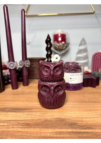 Baykuş Figürlü Dekoratif Mum 10X6 cm | El Yapımı Klasik Stil Süs Mumu | Salon ve Hediye Dekoru modelleri