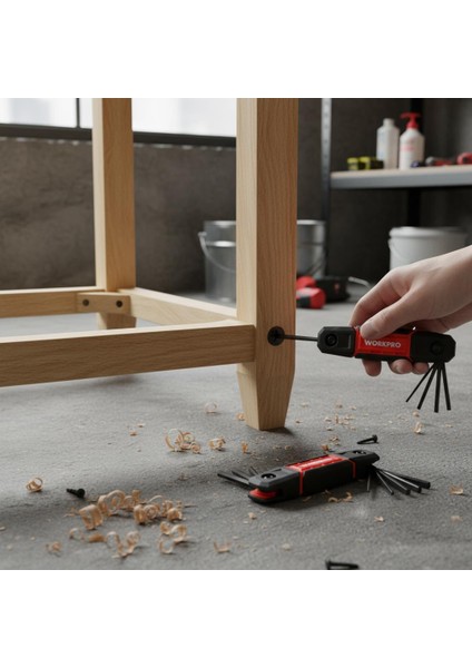 WP222029 9 Parça Cr-V Inç Çakı Tipi Profesyonel Allen Anahtar Takımı indirimleri