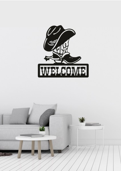 Welcome Yazılı Dekoratif Metal Kapı ve Duvar Süsü