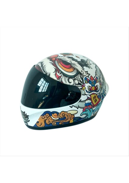 Serin Küçük Pet Motosiklet Kask Mini Arka Koltuk Dekorasyon Ayı Bebek Motosiklet Kask Tam Yüz Sert Kabuk Şapka (Yurt Dışından)