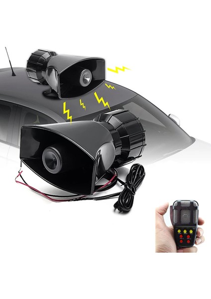 Araba Uyarı Alarmı Kamyon 7-Ses Yüksek Sesle Alarm Hoparlör 12V Siren Havalı Korna Megafon Polis Itfaiyeciler Araba Kornası 110DB (Yurt Dışından) fırsatları