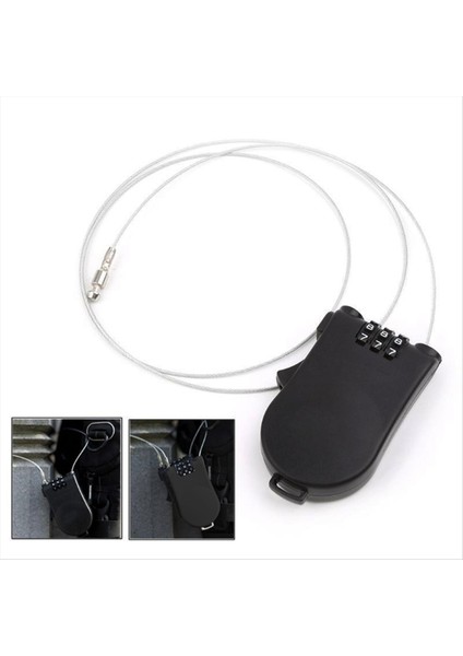 Evrensel Motosiklet Kask Şifreli Kilit Teleskopik Tel Halat Kablo Anti-Hırsızlık Emniyet Kilidi Bavul Kask Siyah (Yurt Dışından) modelleri