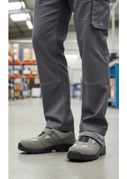 MADE Action S1 SRC Gri Kaymaz, Nefes Alabilir, Hafif, Çelik Burunlu, Ergonomik Tabanlı İş Güvenliği Ayakkabısı