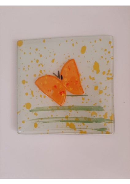 Cam Banyo Gideri Kapatıcısı, 12 cm*12 cm, Dekoratif Süzgeç Kapağı, Cam Süzgeç Kapağı, Gider Kapatıcı/kelebek