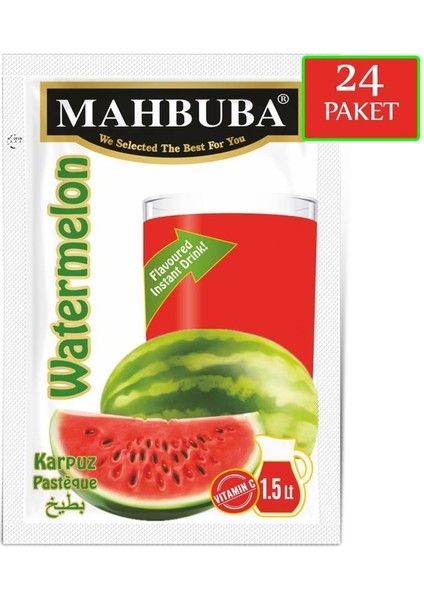 24x9gr Karpuz Aromalı Soğuk Toz İçecek Paketinde Doğal Meyve Tadı fiyatları