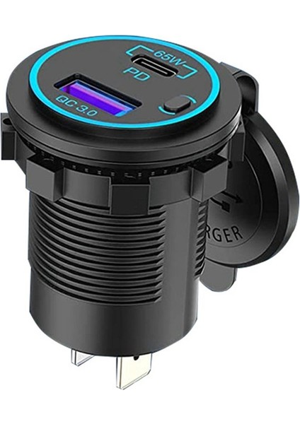 65W Pd 12V USB Priz Laptop Için USB C Araç Şarj Soketi Çok Portlu Çıkış Su Geçirmez Adaptör Araba Tekne Kamyon Için (Yurt Dışından) fırsatları