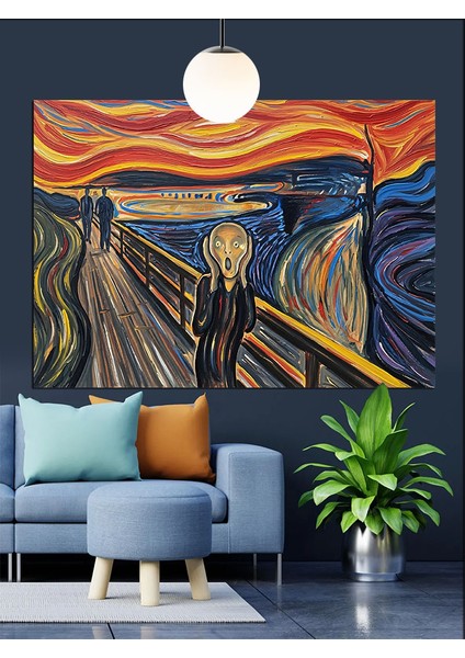 Edvard Munch Çığlık Tablosu Dekoratif Kanvas - Mdf Ahşap Tablo