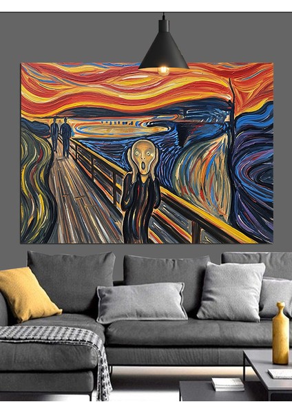 Edvard Munch Çığlık Tablosu Dekoratif Kanvas - Mdf Ahşap Tablo modelleri
