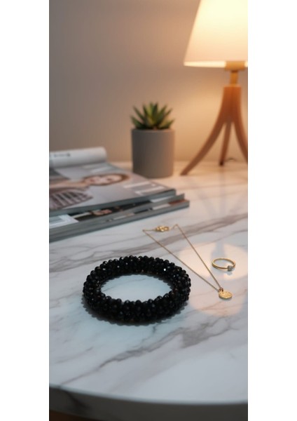 Esu Siyah Lastık Detay Bileklik modelleri