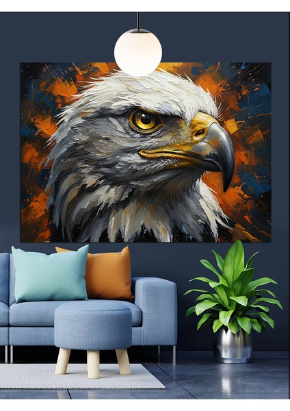 Kel Kartal Avlanıyor Güç Dekoratif Kanvas - Mdf Ahşap Tablo modelleri