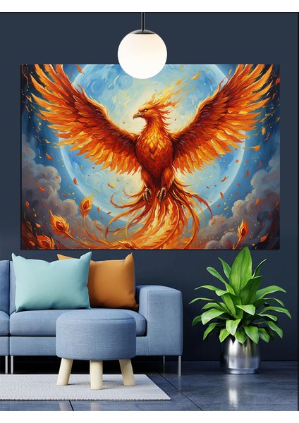 Anka Kuşu Yükselişi Dekoratif Kanvas - Mdf Ahşap Tablo fırsatları