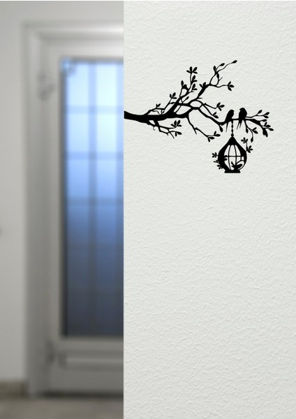 Ağaç Dalı Kuş Figürlü Metal Duvar Süsü