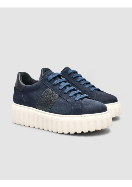Süet Bağıcıklı Kroko LacivertKadın Sneaker Ayakkabı fiyatları
