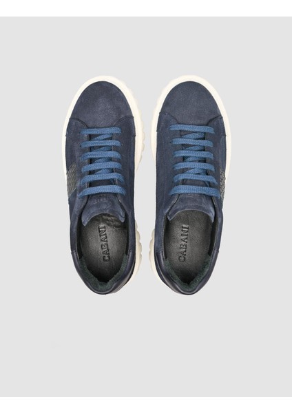 Süet Bağıcıklı Kroko LacivertKadın Sneaker Ayakkabı fırsatları