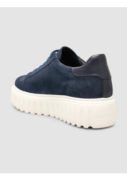 Süet Bağıcıklı Kroko LacivertKadın Sneaker Ayakkabı indirimleri