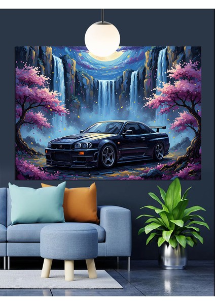 Spor Araba ve Doğa Dekoratif Kanvas - Mdf Ahşap Tablo