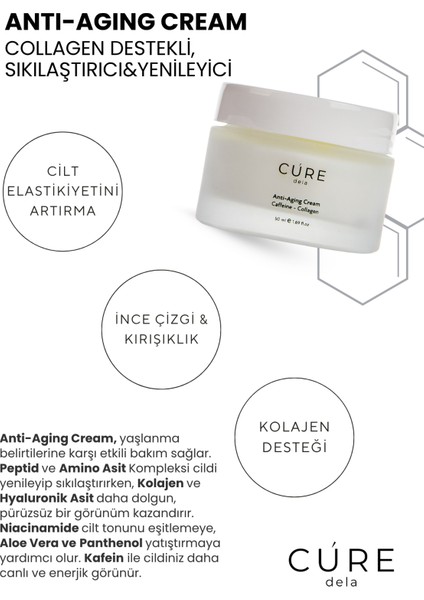 Yaşlanma ve Kırışıklık Karşıtı, Sıkılaştırıcı ve Yenileyici, Collagen Destekli Anti-Aging Krem 50 ml modelleri