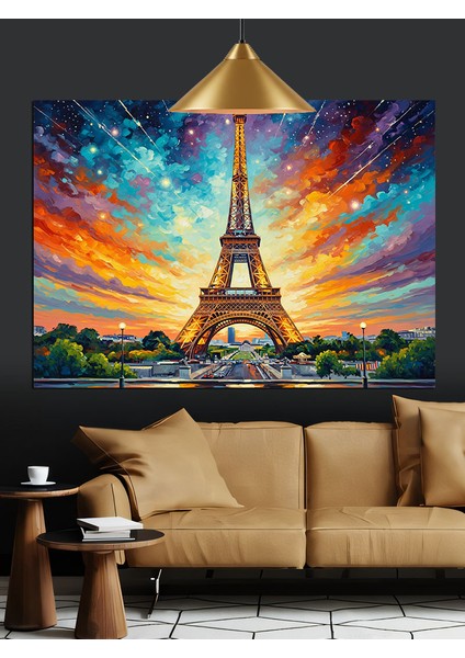 Eyfel Kulesi Soyut Sanat Dekoratif Kanvas - Mdf Ahşap Tablo fiyatları
