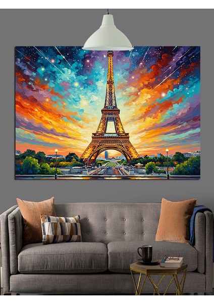 Eyfel Kulesi Soyut Sanat Dekoratif Kanvas - Mdf Ahşap Tablo fırsatları