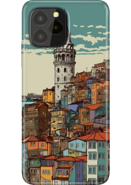 Oukitel C21 Pro / Plus Uyumlu Kılıf Desenli Silikon Renkli Tpu Uv Galata