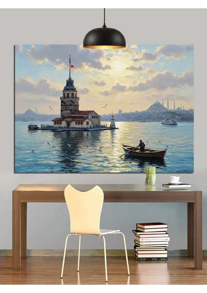 Istanbul Kız Kulesi Deniz Dekoratif Kanvas - Mdf Ahşap Tablo fiyatları