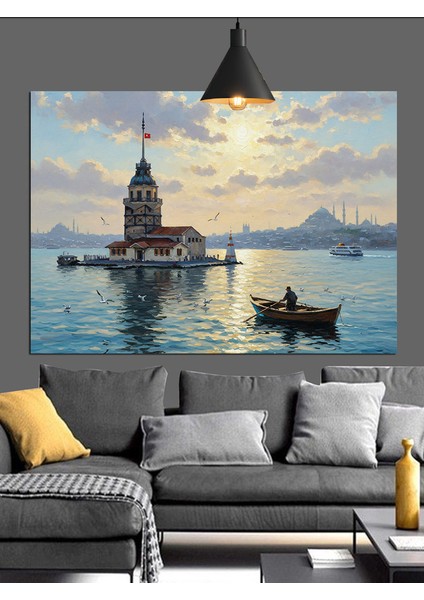 Istanbul Kız Kulesi Deniz Dekoratif Kanvas - Mdf Ahşap Tablo indirimleri