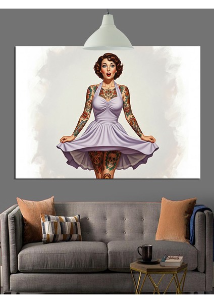 Kısa Elbiseyle Dans Eden Kadın Dekoratif Kanvas - Mdf Ahşap Tablo modelleri