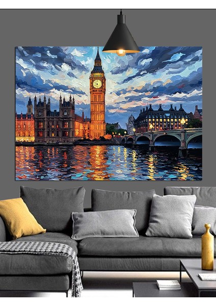 Londra Şehir Big Ben Manzarası Dekoratif Kanvas - Mdf Ahşap Tablo modelleri