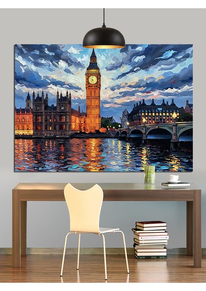 Londra Şehir Big Ben Manzarası Dekoratif Kanvas - Mdf Ahşap Tablo indirimleri