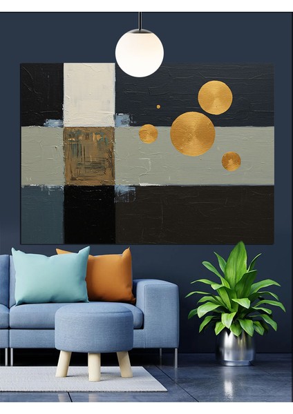 Soyut Geometrik Doku Desen Dekoratif Kanvas - Mdf Ahşap Tablo fiyatları