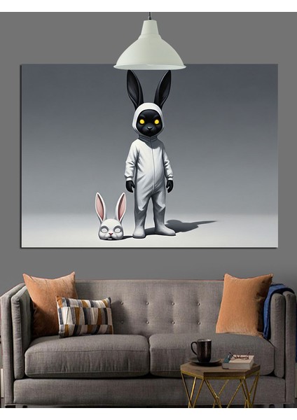 Korkunç Tavşan Dekoratif Kanvas - Mdf Ahşap Tablo modelleri