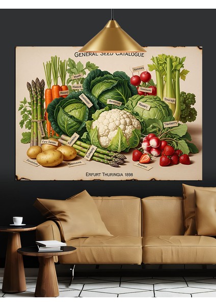 Yeşil Sebzeler Resim Dekoratif Kanvas - Mdf Ahşap Tablo