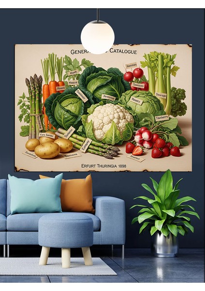 Yeşil Sebzeler Resim Dekoratif Kanvas - Mdf Ahşap Tablo indirimleri