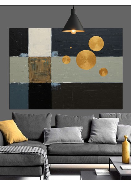 Soyut Geometrik Doku Desen Dekoratif Kanvas - Mdf Ahşap Tablo fırsatları