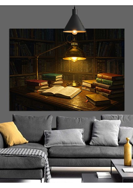 Karanlık, Boş Ahşap Kulübe Dekoratif Kanvas - Mdf Ahşap Tablo