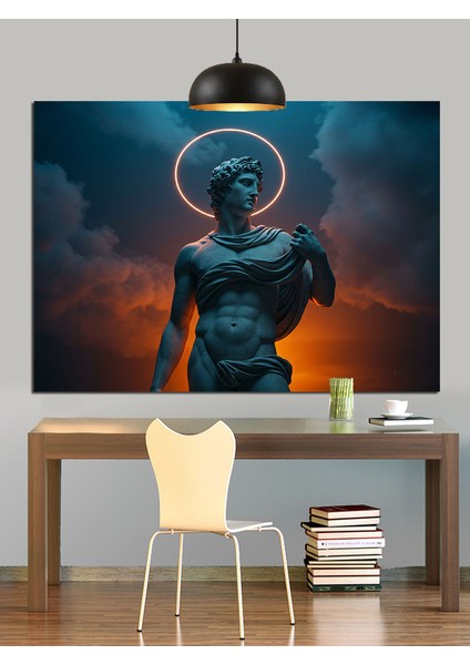 Antik Heykel ve Göksel Figür Dekoratif Kanvas - Mdf Ahşap Tablo