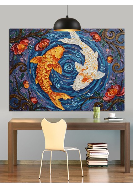 Yin Yang Balık Simge Dekoratif Kanvas - Mdf Ahşap Tablo modelleri