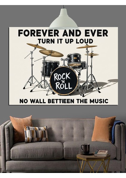Rock 'n Roll Davul Seti Dekoratif Kanvas - Mdf Ahşap Tablo fiyatları
