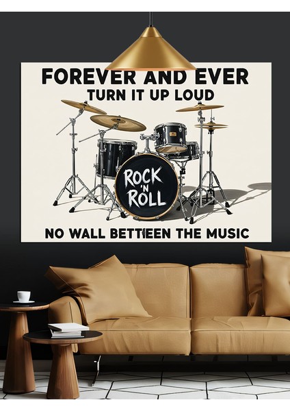 Rock 'n Roll Davul Seti Dekoratif Kanvas - Mdf Ahşap Tablo indirimleri