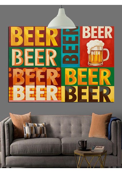 "bira" Kelimesi Afişi Dekoratif Kanvas - Mdf Ahşap Tablo fiyatları